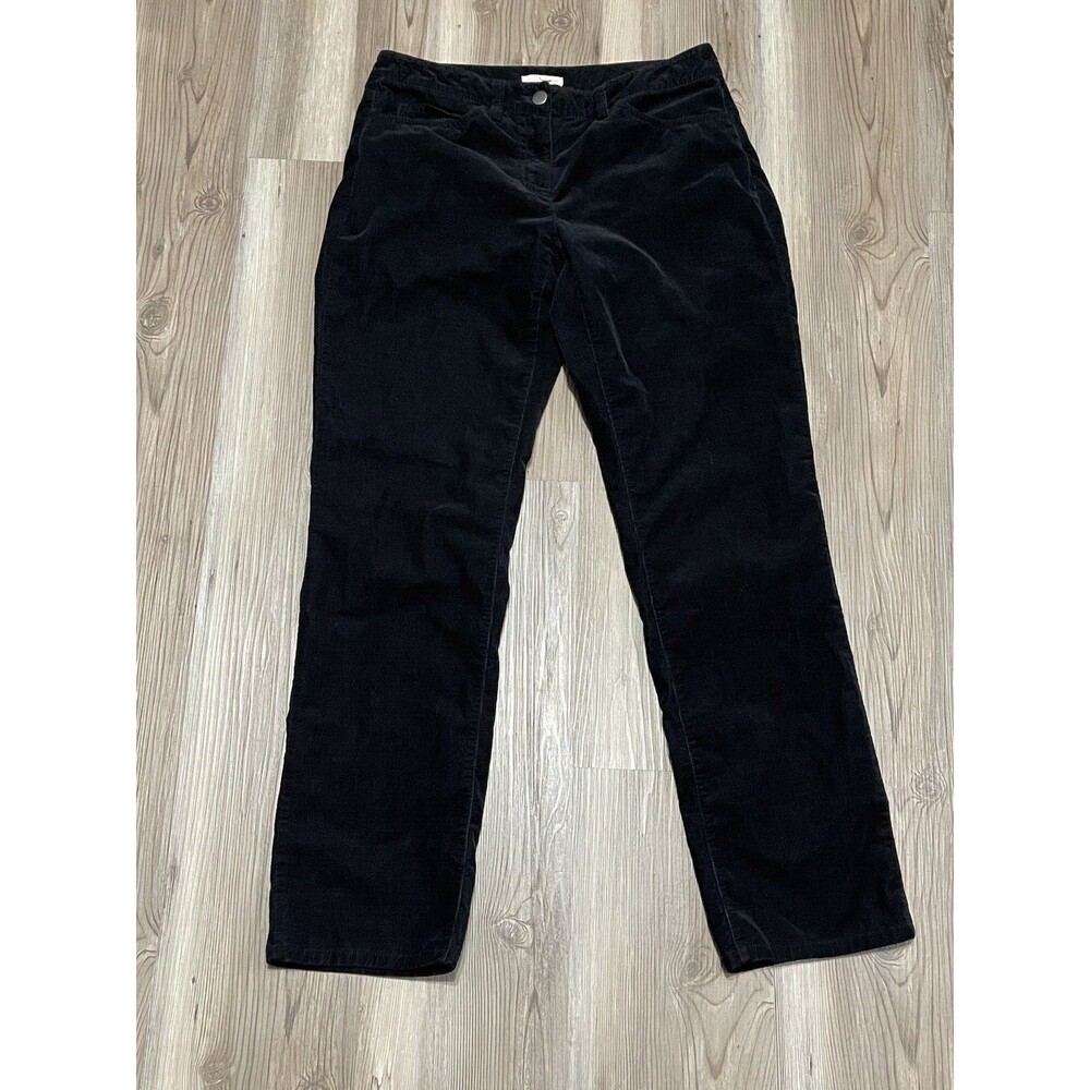 Eileen Fisher Womens Size 2 Black Corduroy Straight Leg 5-Pocket Casual Pants